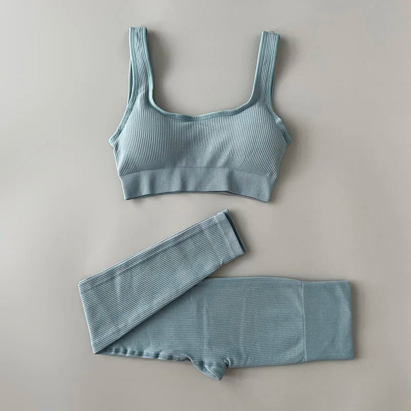 Velourah Ribbed Harmony Seamless Yoga Set