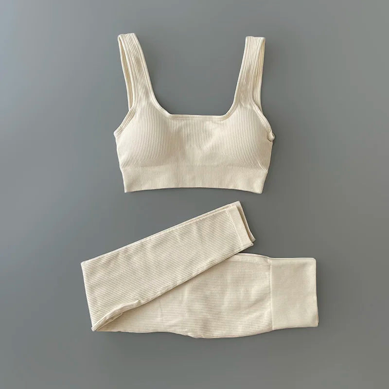 Velourah Ribbed Harmony Seamless Yoga Set
