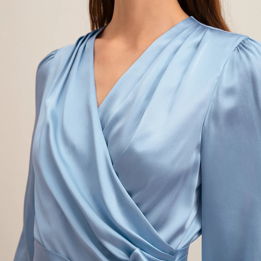 Premium Silk Wrap Dress