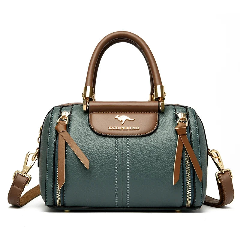 Velourah Signature Soft Leather Boston Tote