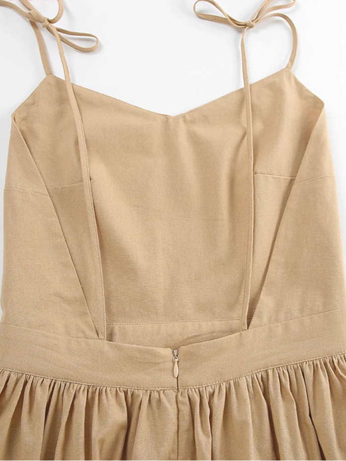Velourah Solstice Linen-Blend A-Line Dress