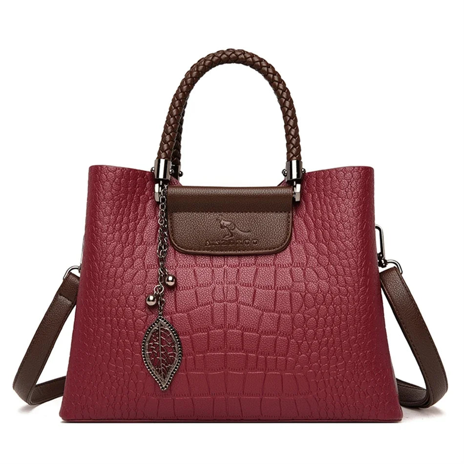Velourah Prestige Alligator-Embossed Leather Crossbody Bag