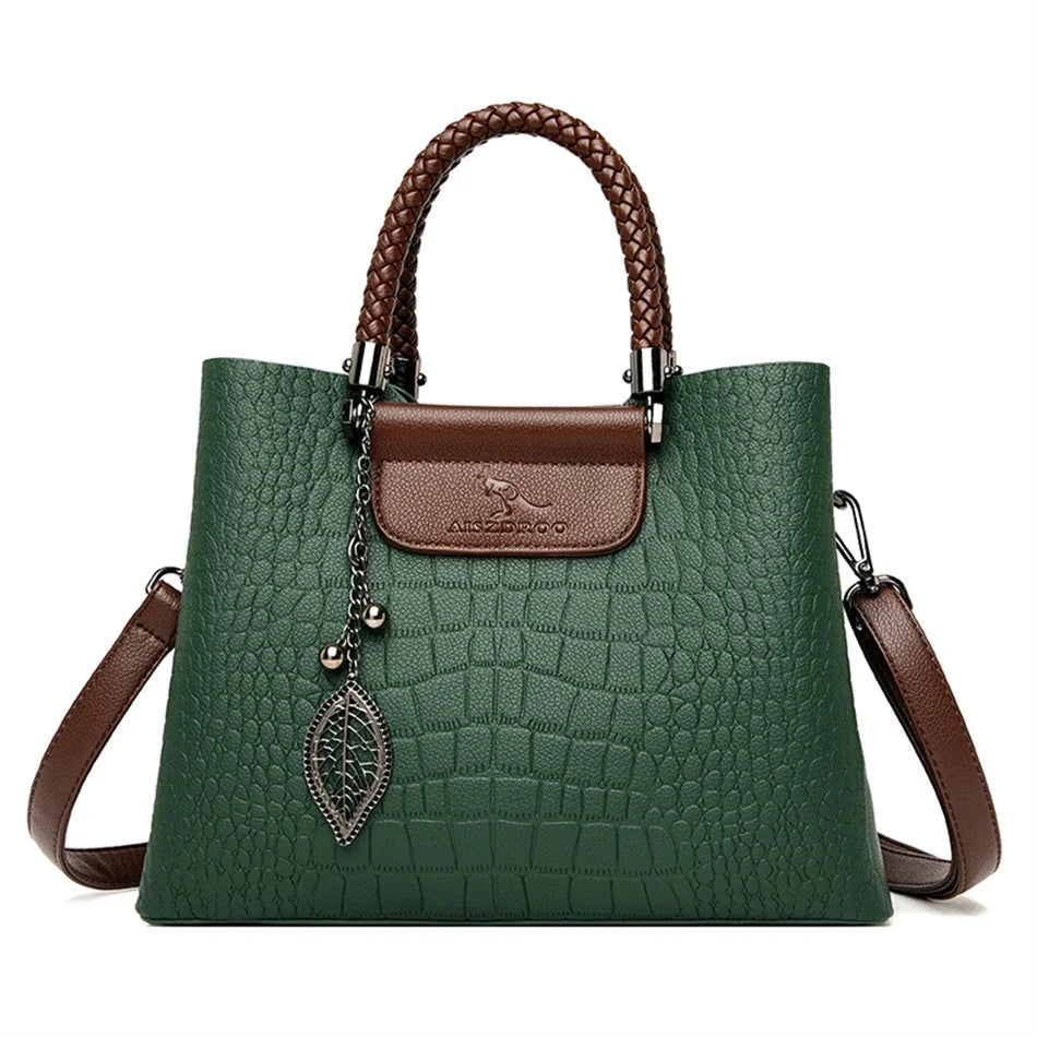 Velourah Prestige Alligator-Embossed Leather Crossbody Bag