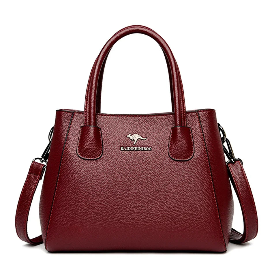 Velourah Triple-Compartment Genuine Sheepskin Tote