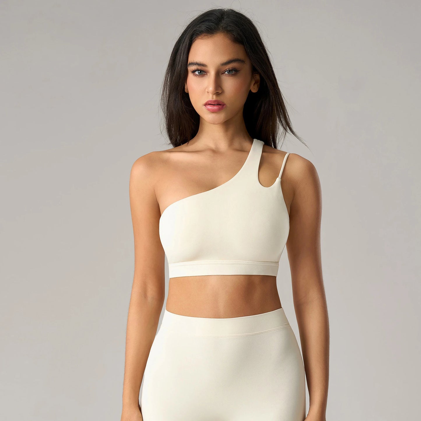 Velourah One-Shoulder Sculpt Bralette – Seamless & Breathable