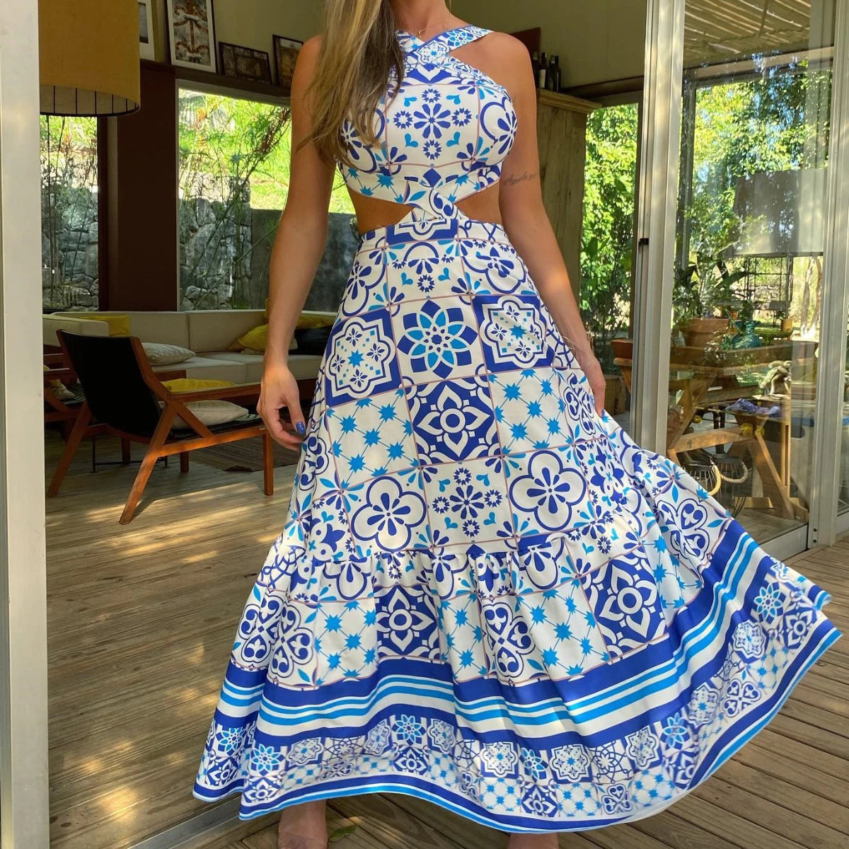 Velourah Mirage Cut-Out Cover-Up Dress