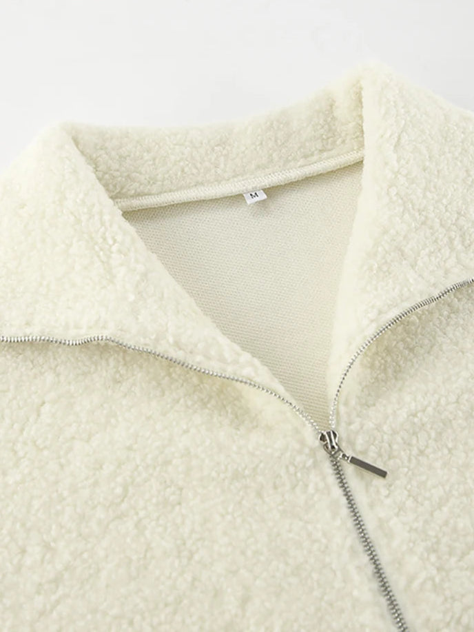 Oversized Fleece Zipper Sweatshirt