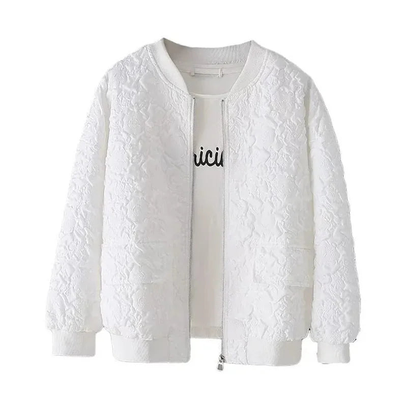 Velourah Solid Color Short Baseball Jacket – Casual Chic Layer