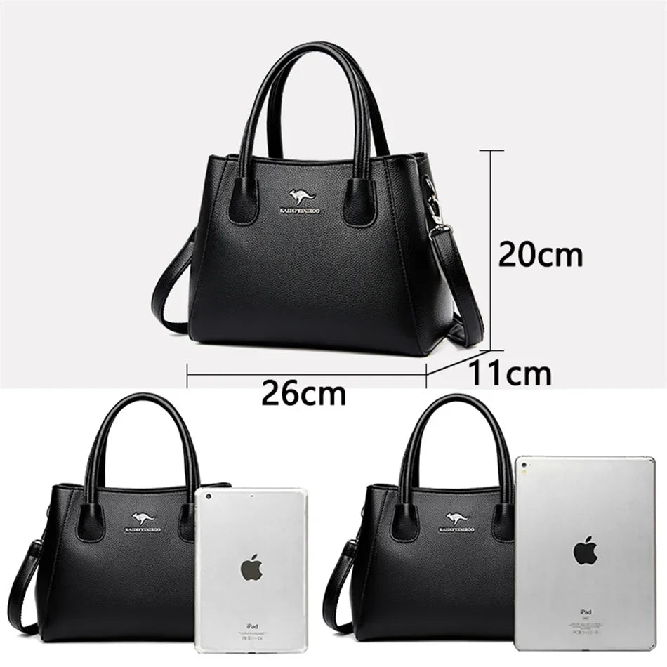 Velourah Triple-Compartment Genuine Sheepskin Tote