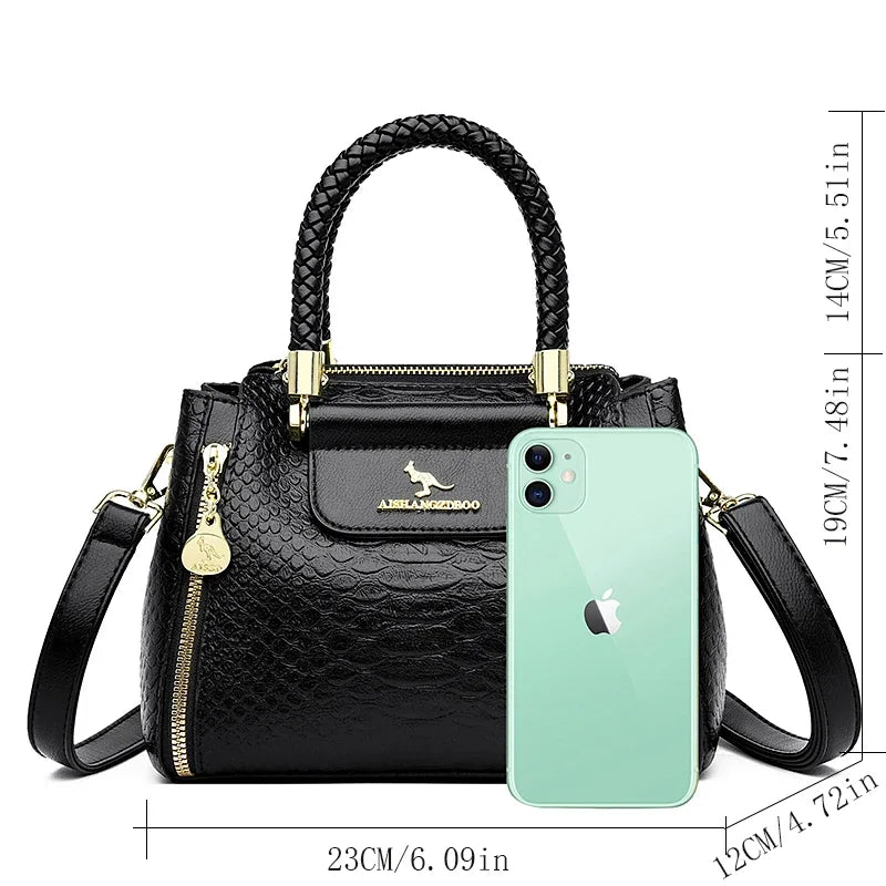 Velourah Woven Luxe Soft PU Tote