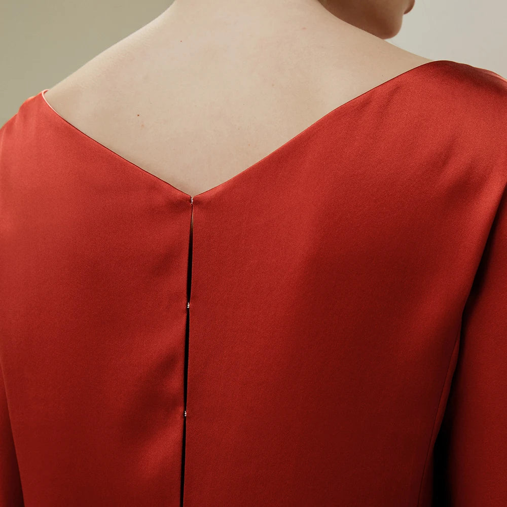 Velourah Luxe Silk Back-Slit Blouse