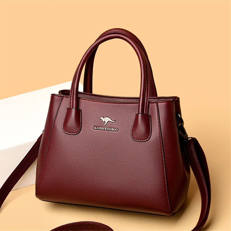 Velourah Triple-Compartment Genuine Sheepskin Tote
