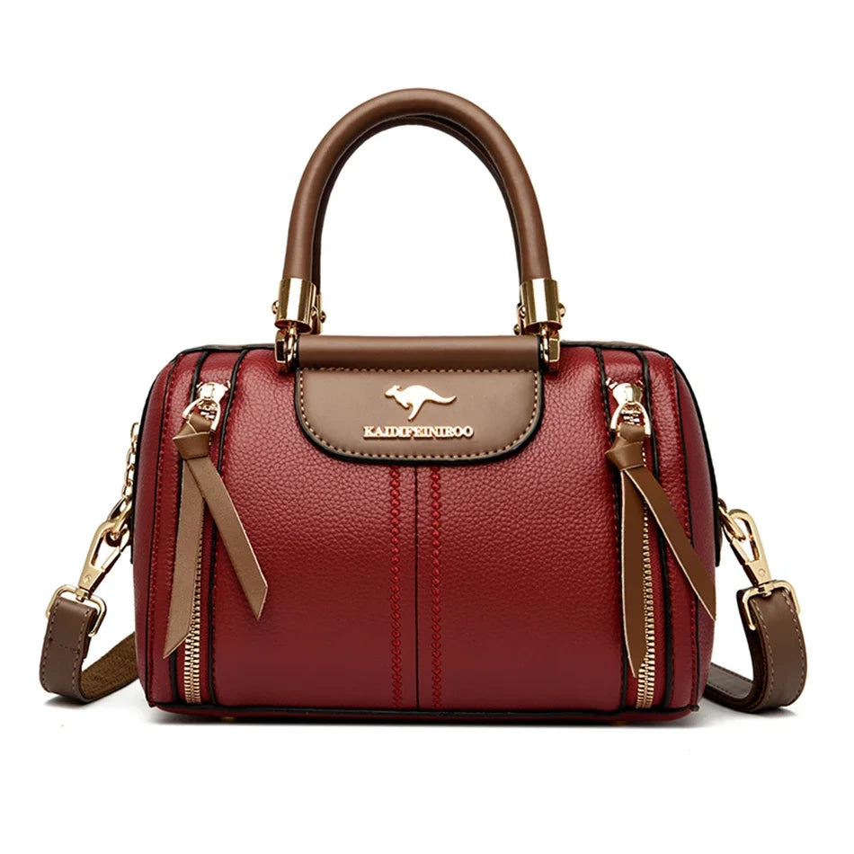 Velourah Signature Soft Leather Boston Tote