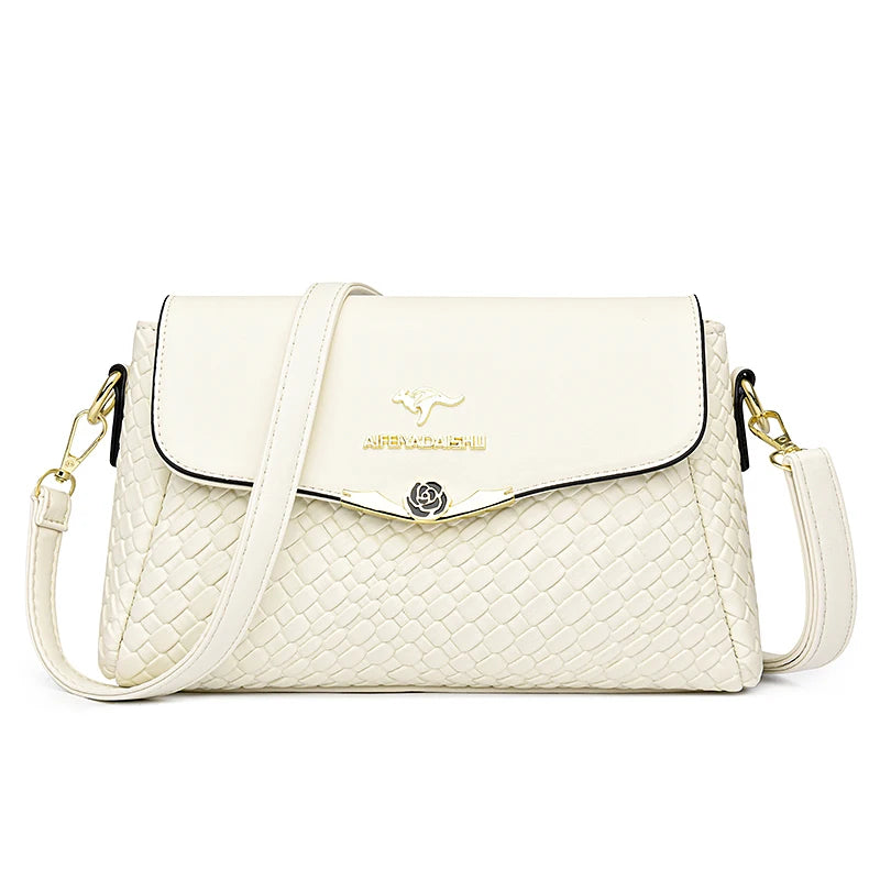 Velourah Woven Elegance PU Leather Crossbody