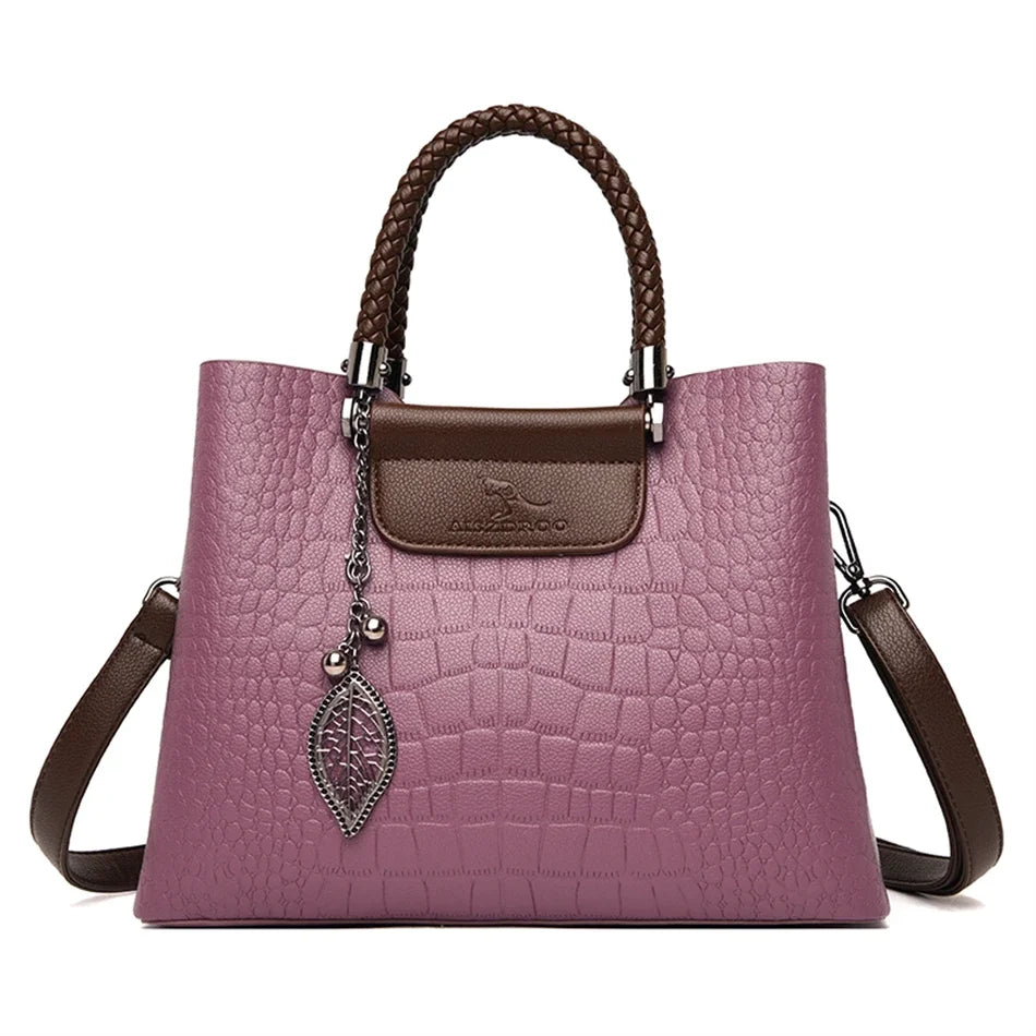 Velourah Prestige Alligator-Embossed Leather Crossbody Bag