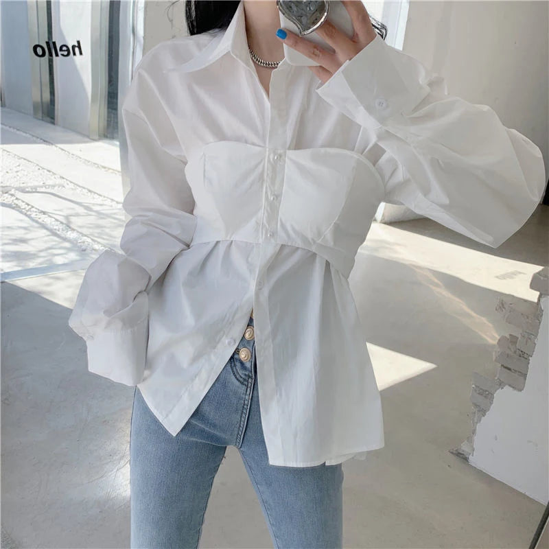 Elegant Patchwork Slim Blouse