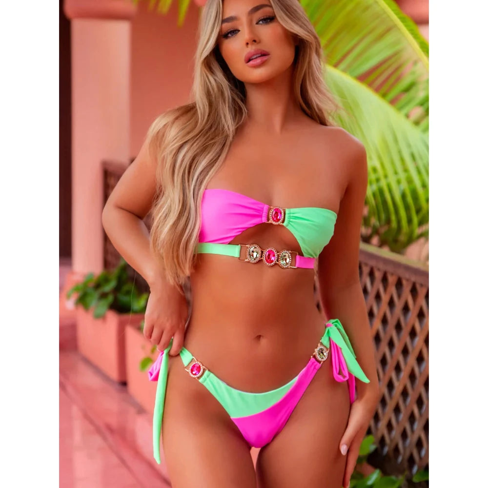 Velourah Diamond Gleam Halter Bikini Set