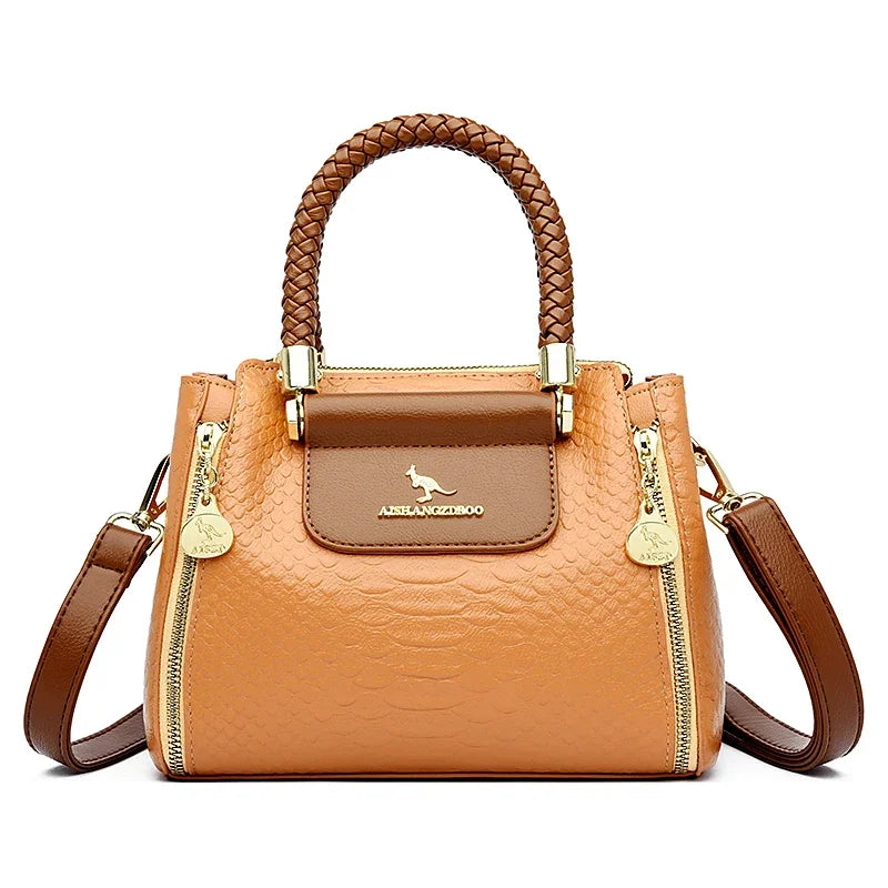 Velourah Woven Luxe Soft PU Tote