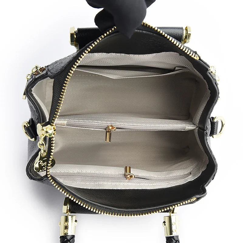 Velourah Woven Luxe Soft PU Tote