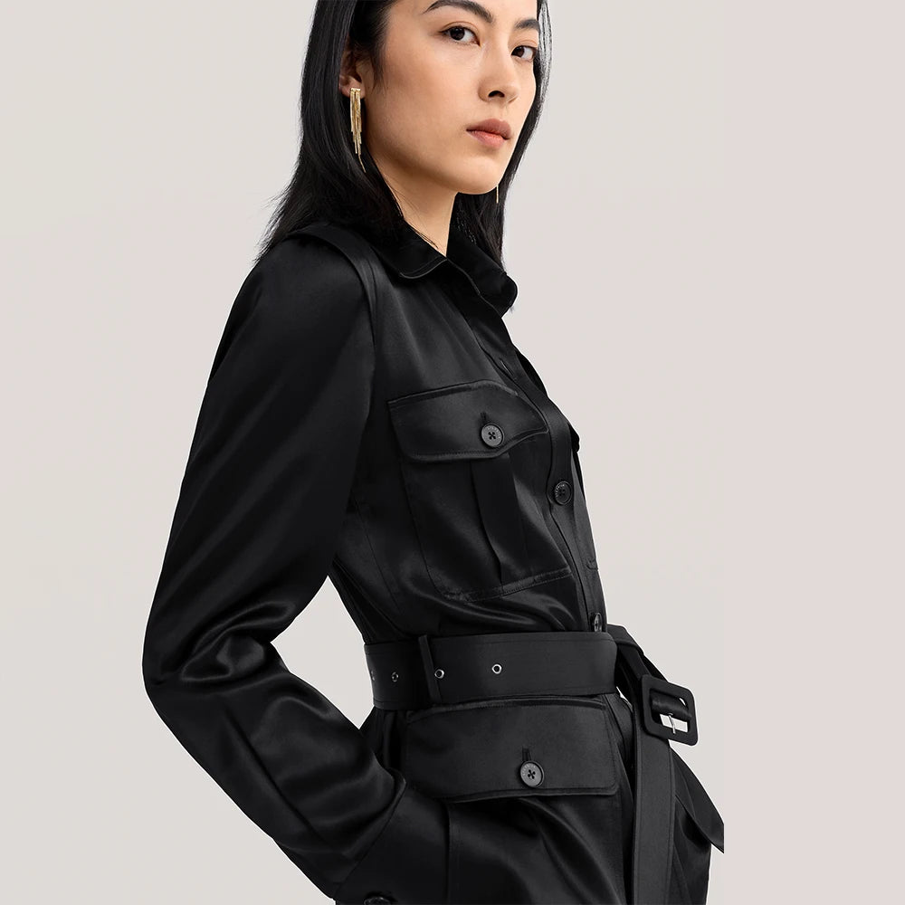 Velourah Safari-Style Silk Myrtus Jacket – Effortless Elegance Meets Everyday Utility