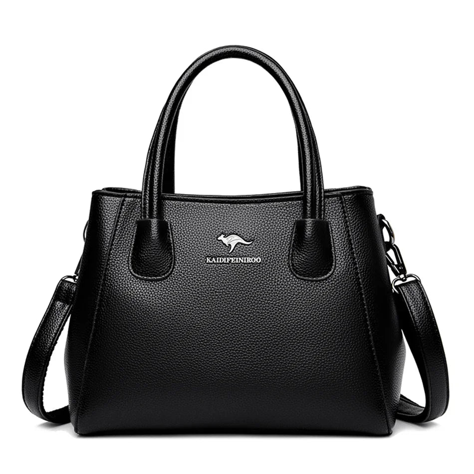 Velourah Triple-Compartment Genuine Sheepskin Tote