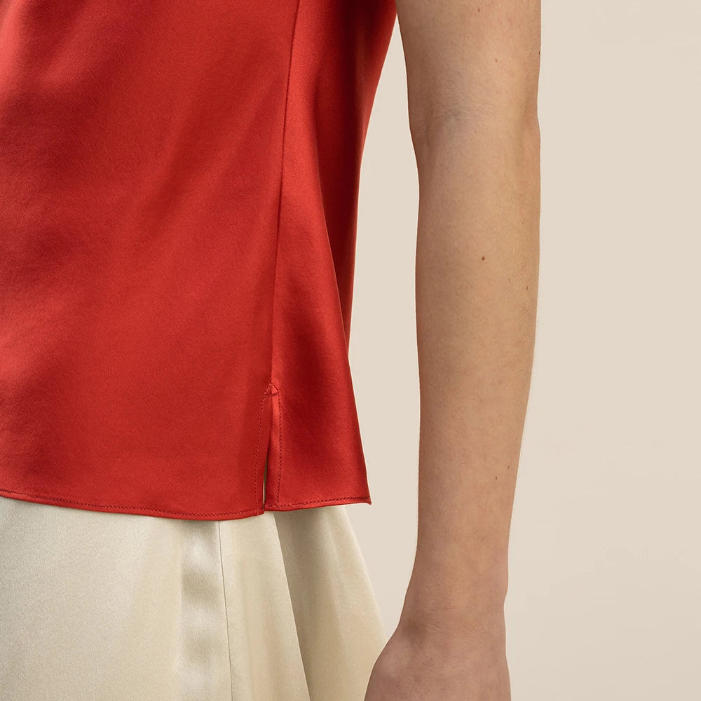 Velourah Silk Charmeuse Cowl Neck Camisole