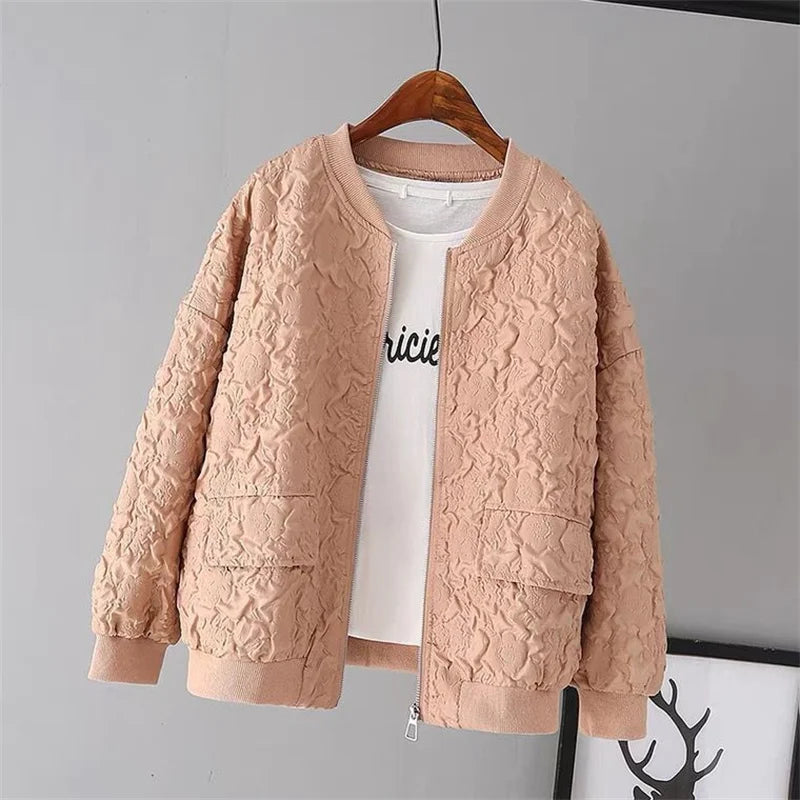 Velourah Solid Color Short Baseball Jacket – Casual Chic Layer