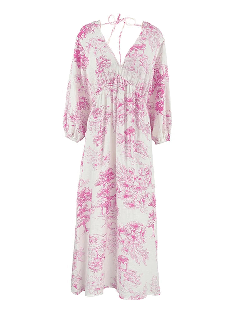 Velourah Autumn Breeze Cotton Maxi Dress