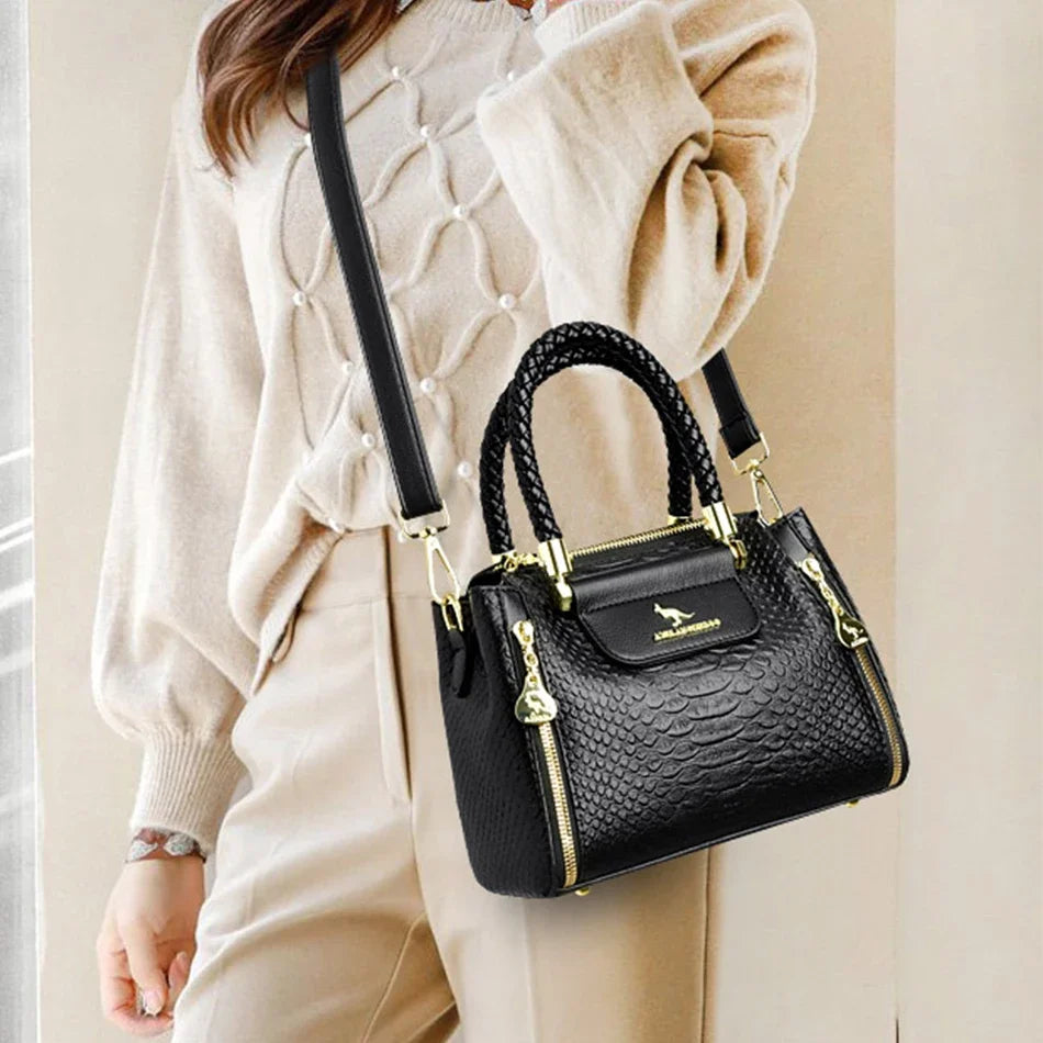 Velourah Woven Luxe Soft PU Tote