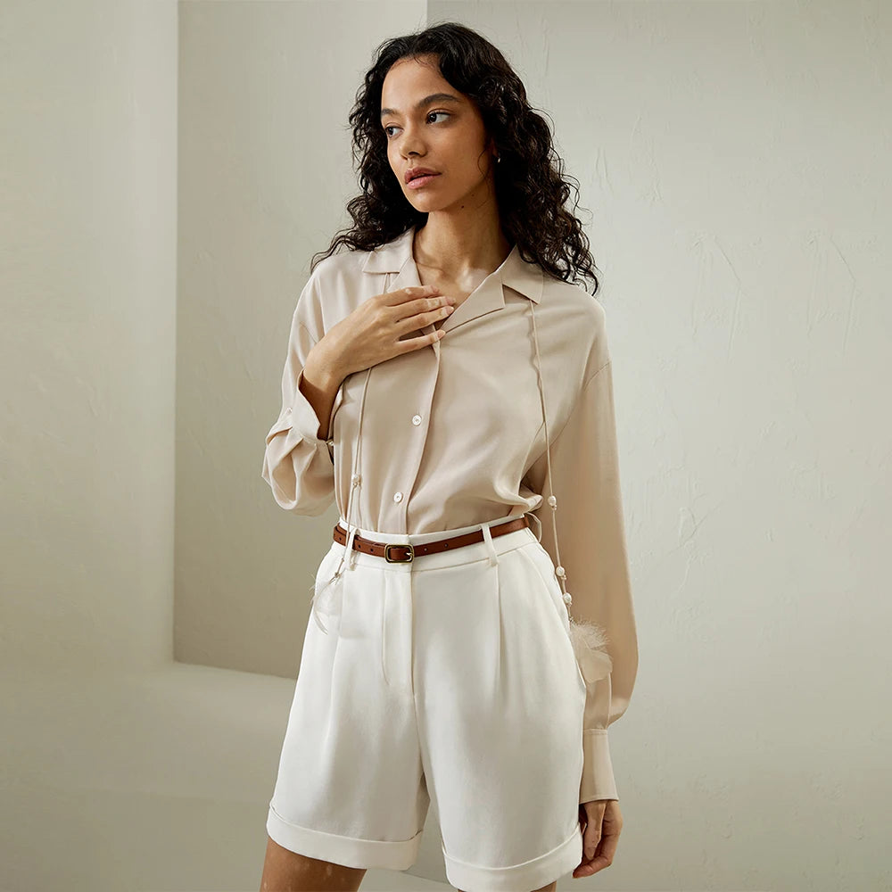 Velourah Pearl Whisper Silk Blouse