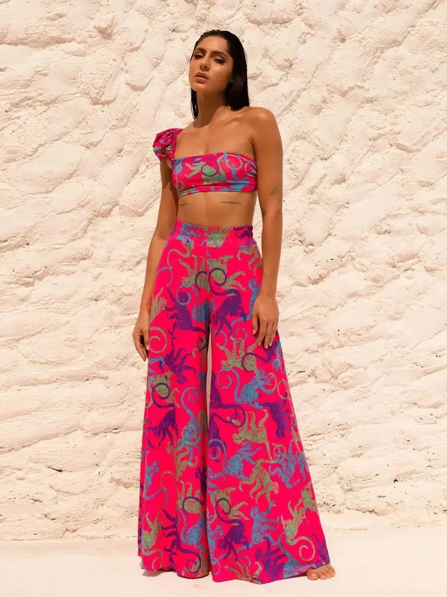 Velourah Riviera Knot 3-Piece Bikini Set with Cover-Up Pants