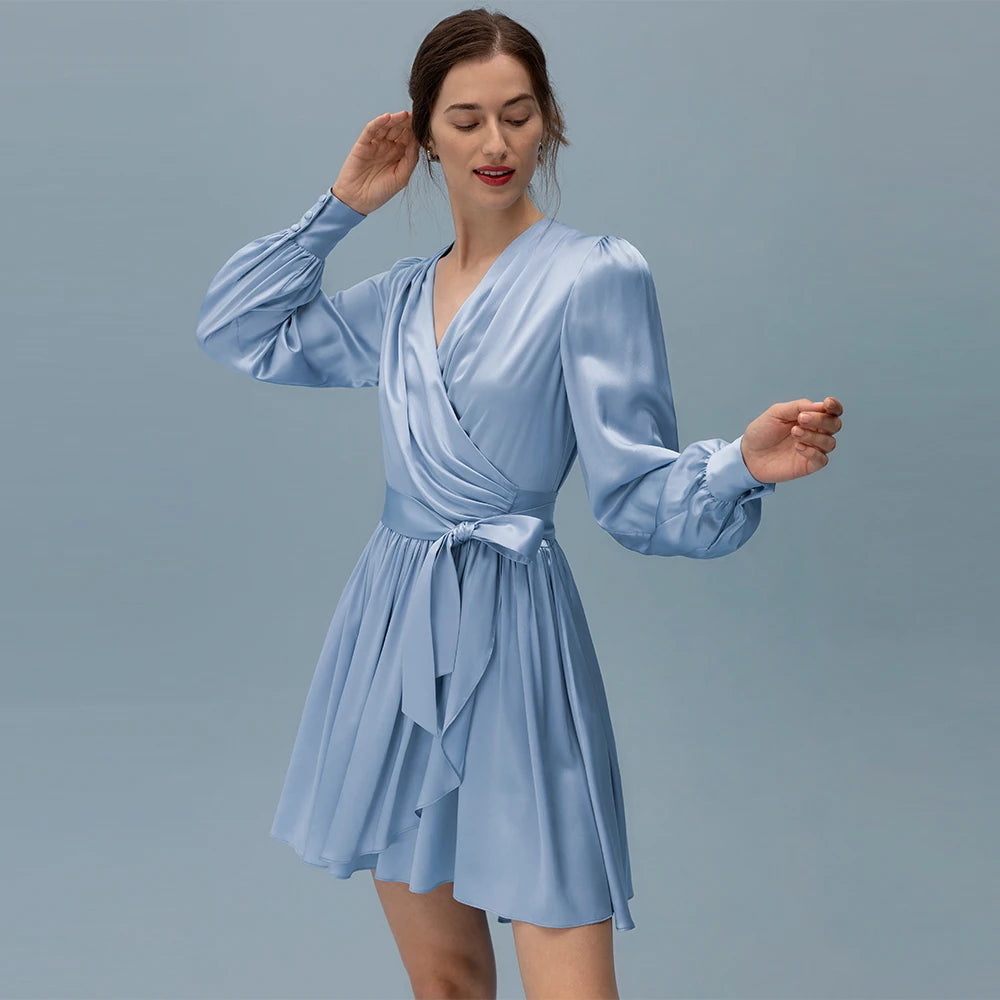 Premium Silk Wrap Dress
