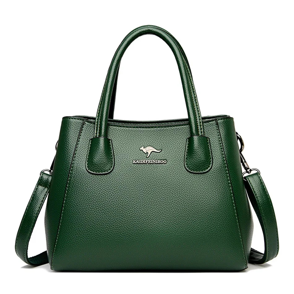 Velourah Triple-Compartment Genuine Sheepskin Tote