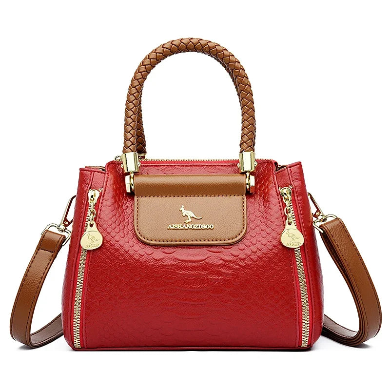Velourah Woven Luxe Soft PU Tote
