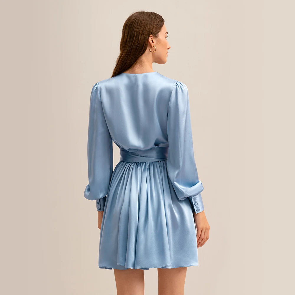 Premium Silk Wrap Dress
