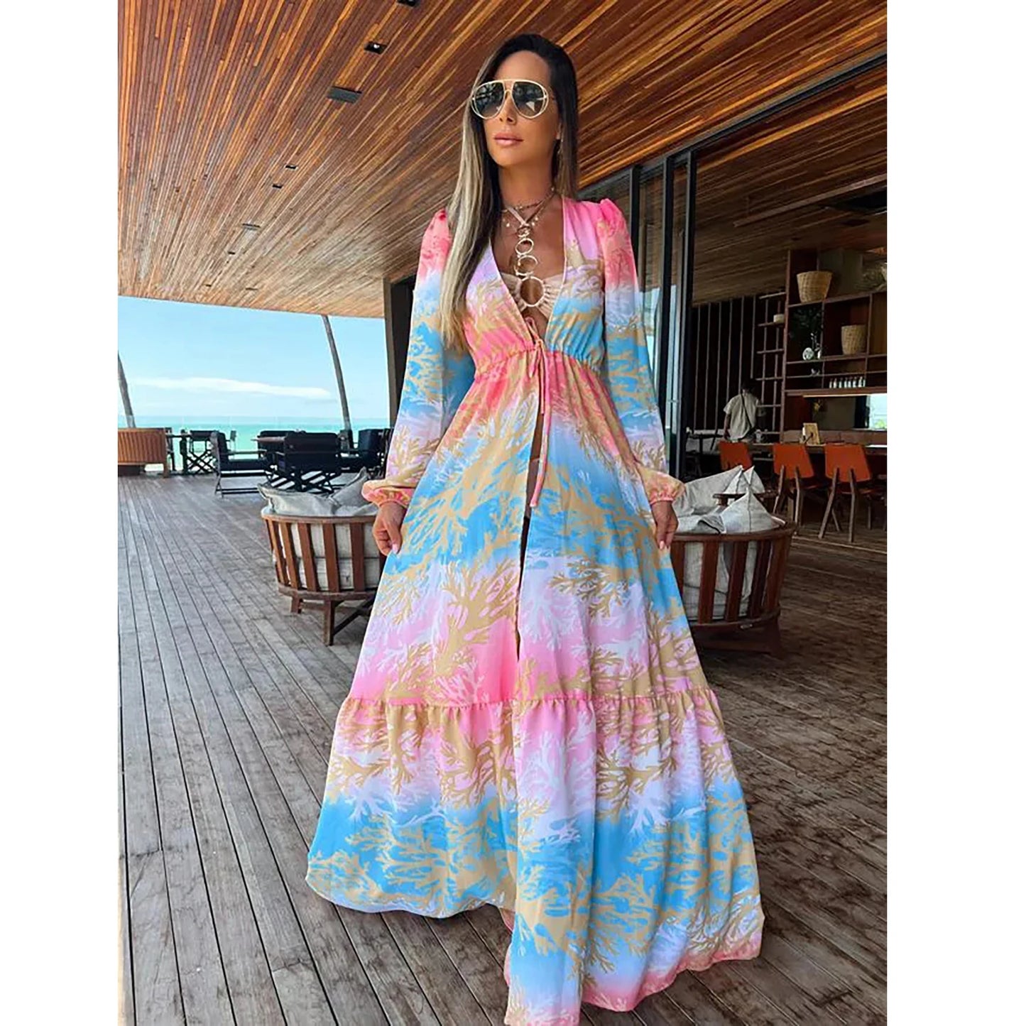 Velourah Marbella Lace Tassel Beach Cover-Up