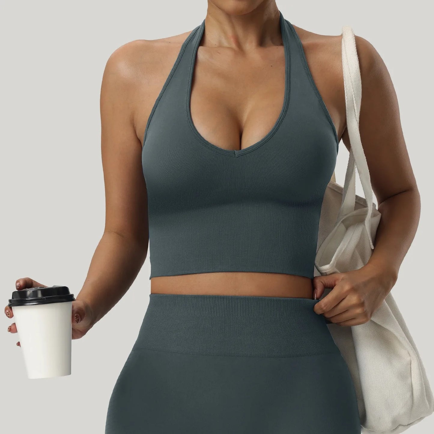Velourah Halter Flow Seamless Sports Bra
