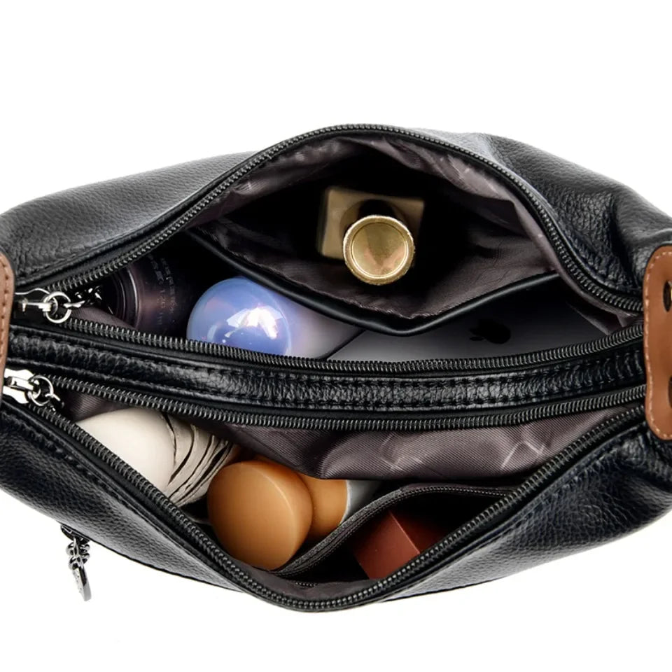 Velourah Luxe Patchwork PU Leather Shoulder Bag