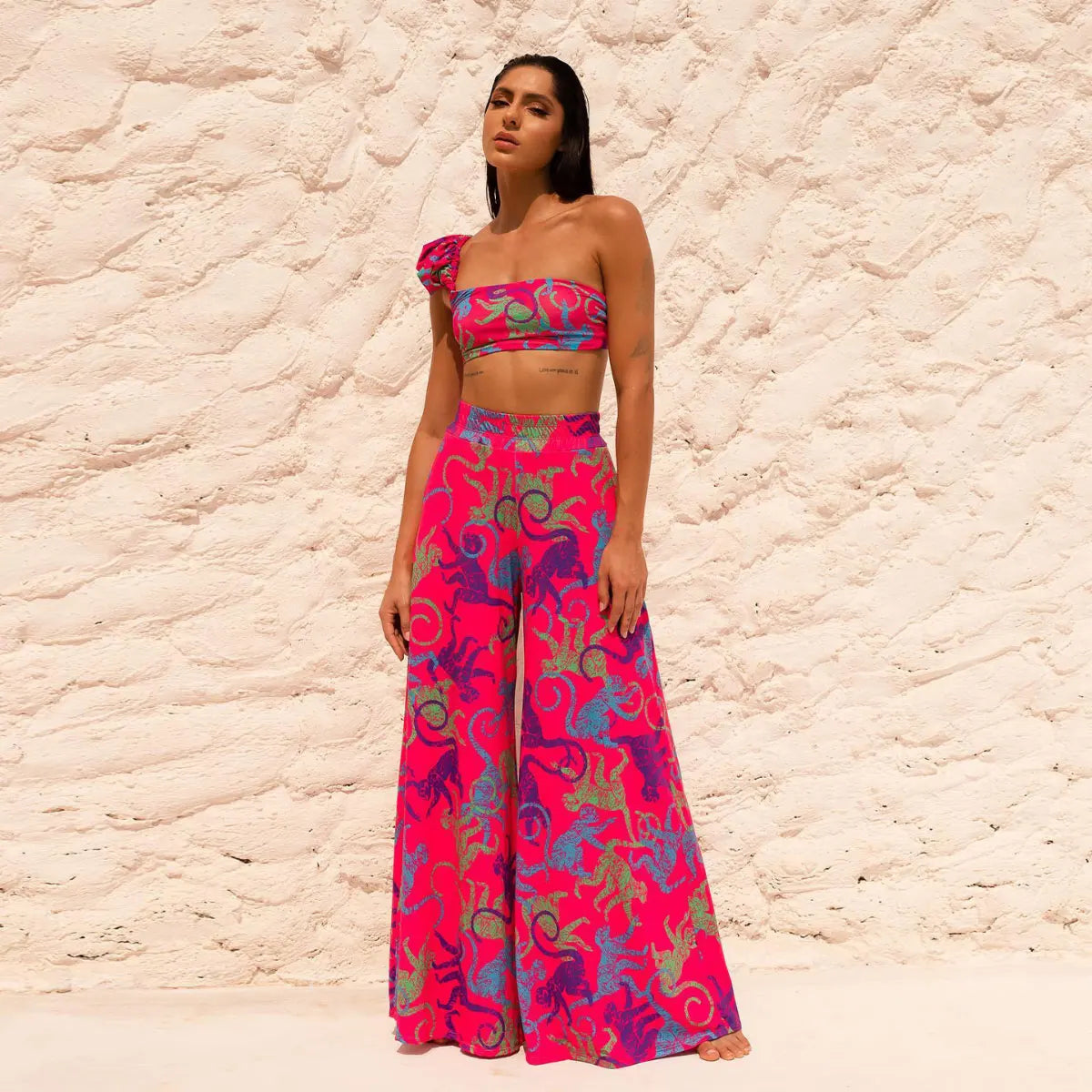 Velourah Riviera Knot 3-Piece Bikini Set with Cover-Up Pants