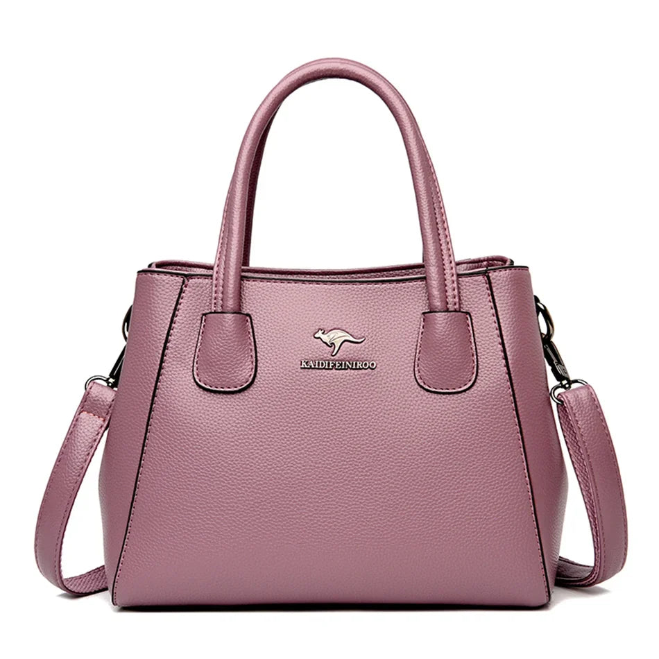Velourah Triple-Compartment Genuine Sheepskin Tote