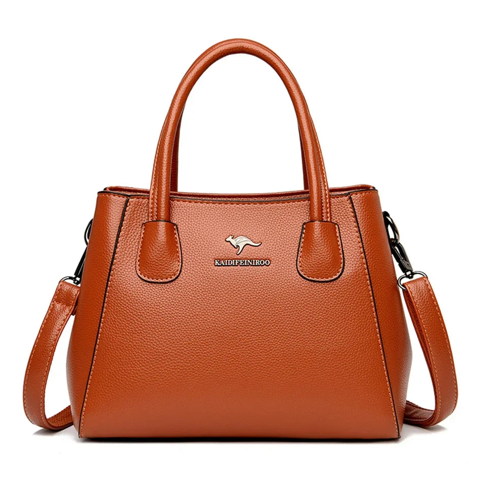 Velourah Triple-Compartment Genuine Sheepskin Tote