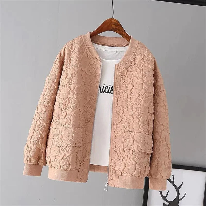 Velourah Solid Color Short Baseball Jacket – Casual Chic Layer