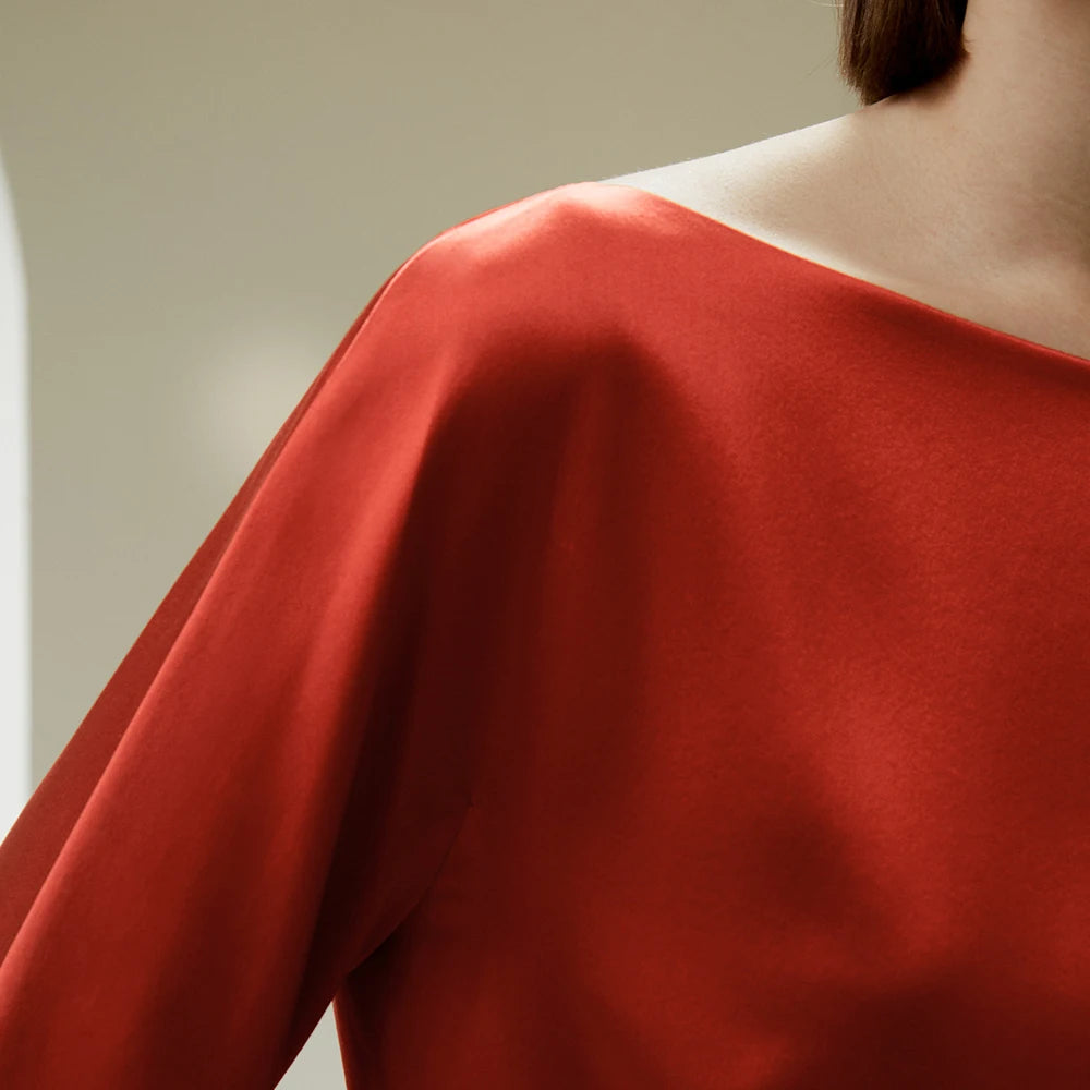 Velourah Luxe Silk Back-Slit Blouse