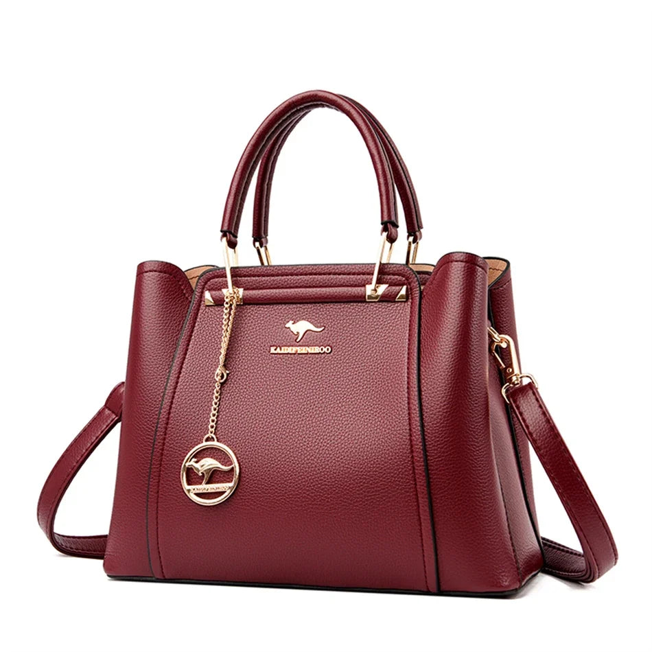 Velourah Exquisite Triple-Layer Leather Shoulder Bag