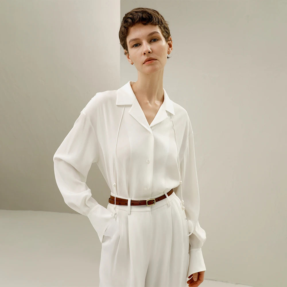 Velourah Pearl Whisper Silk Blouse