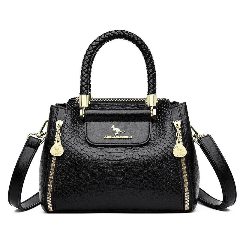 Velourah Woven Luxe Soft PU Tote