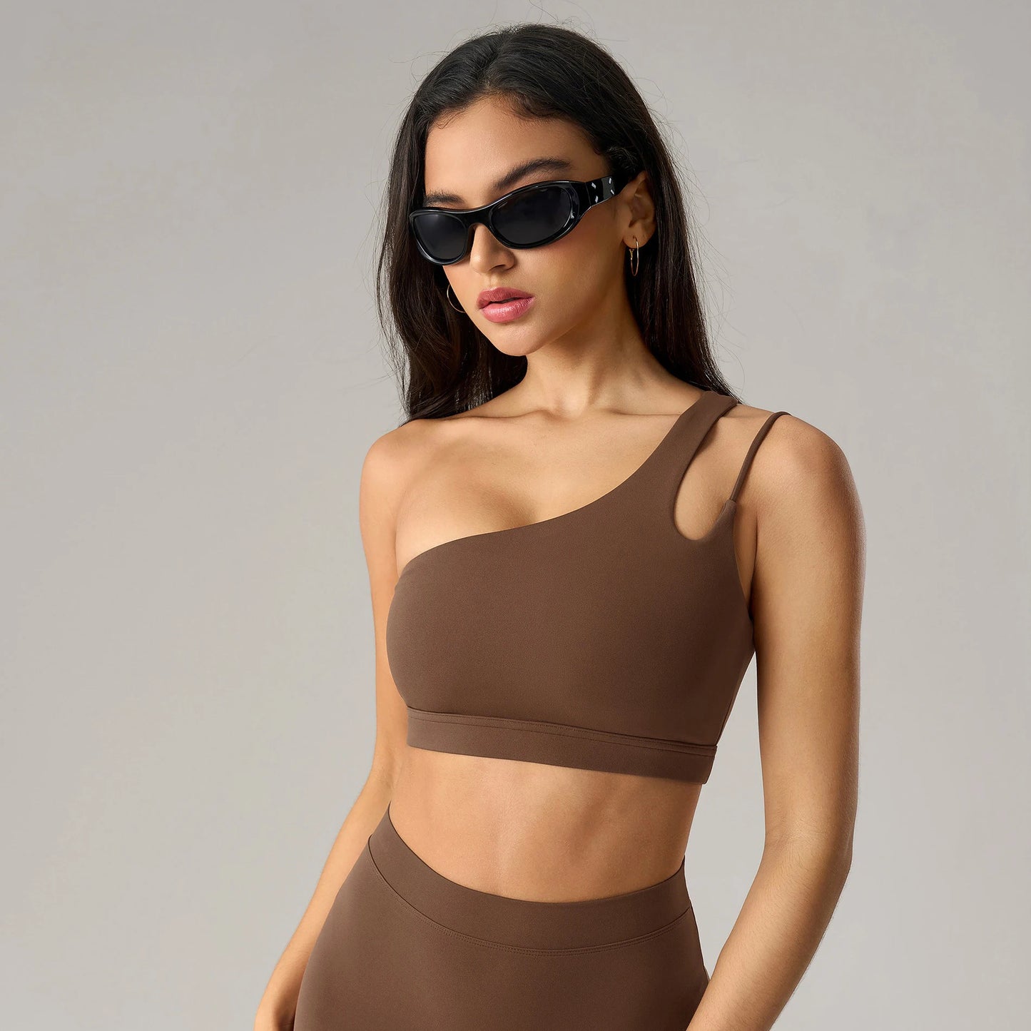 Velourah One-Shoulder Sculpt Bralette – Seamless & Breathable