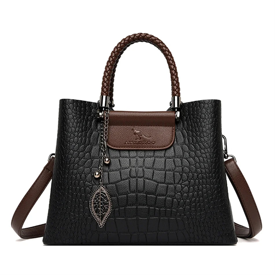 Velourah Prestige Alligator-Embossed Leather Crossbody Bag