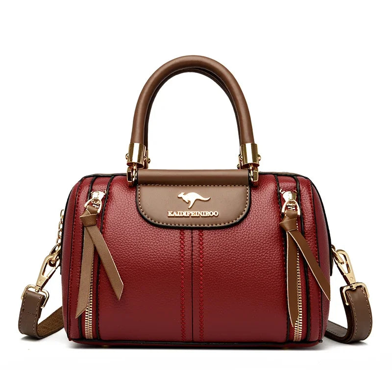 Velourah Signature Soft Leather Boston Tote