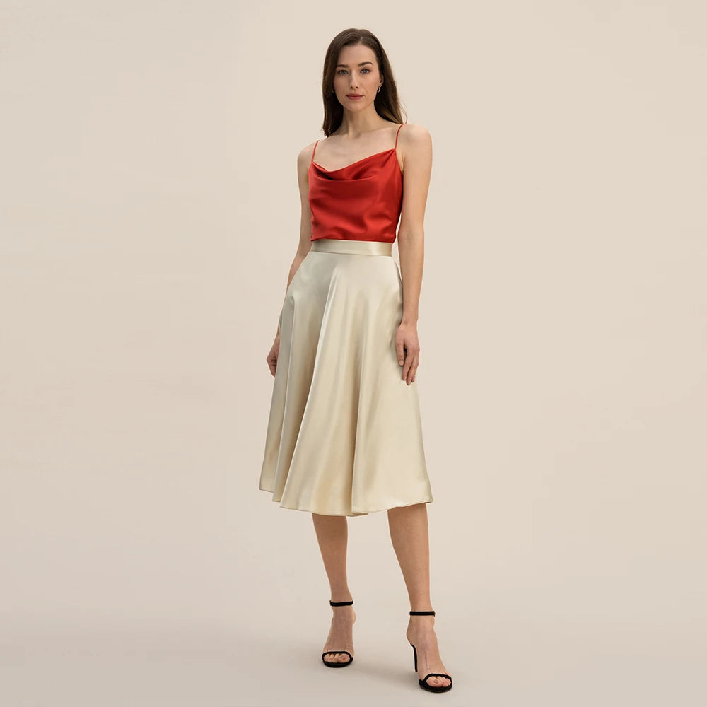 Velourah Silk Charmeuse Cowl Neck Camisole